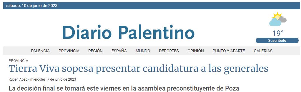 Palencia Tierra Viva en el Diario Palentino