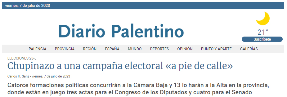 Diario Palentino - Comienza la campaña electoral