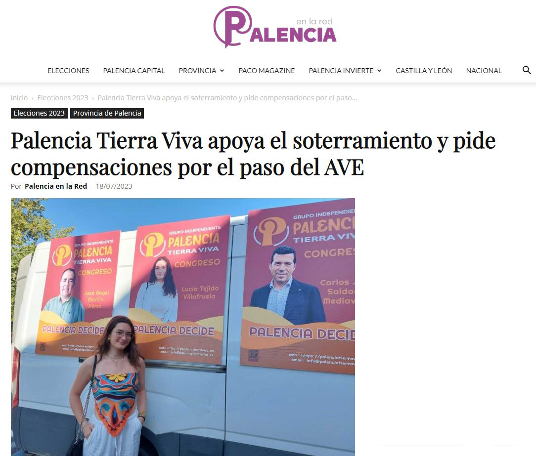 Palencia Tierra Viva apoya el soterramiento.