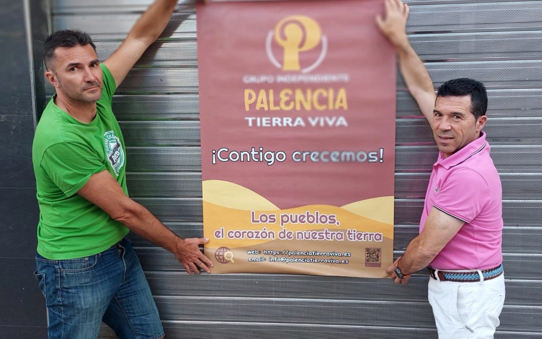 Palencia Tierra Viva comienza la campaña con la pegada de carteles